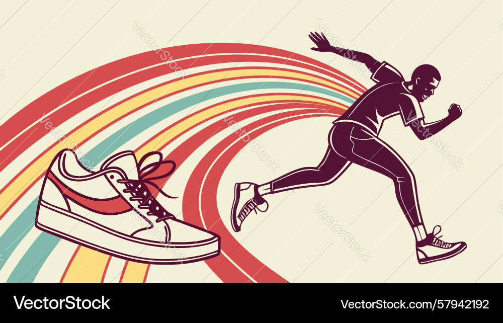 Dynamic Runner on Track Vector Image