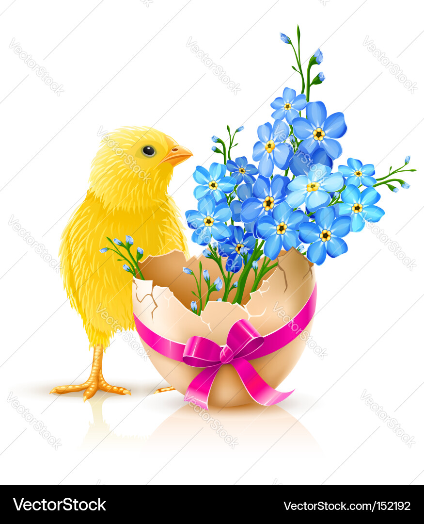 Easter Egg with Chick Vector Image