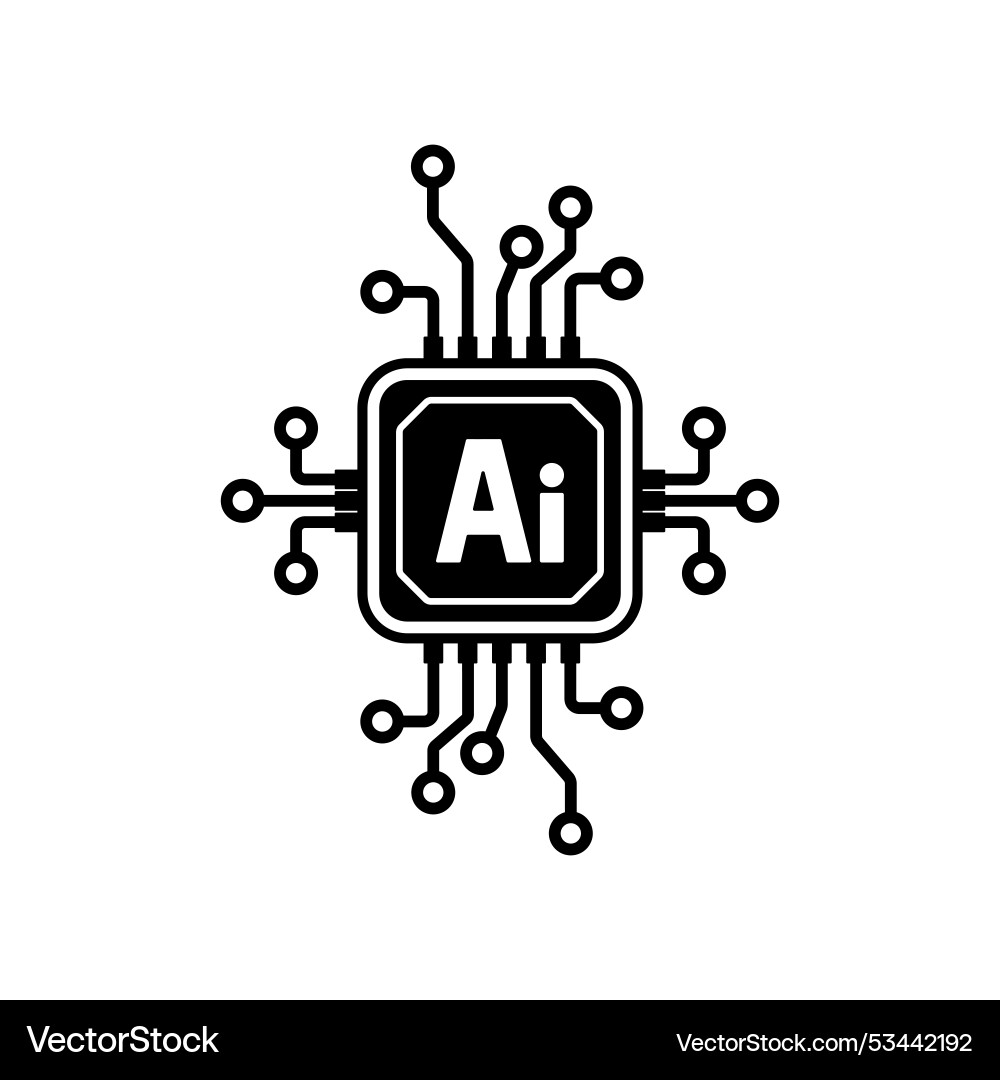 Electronic chip circuit processor artificial Electronic chip circuit processor artificial vector image