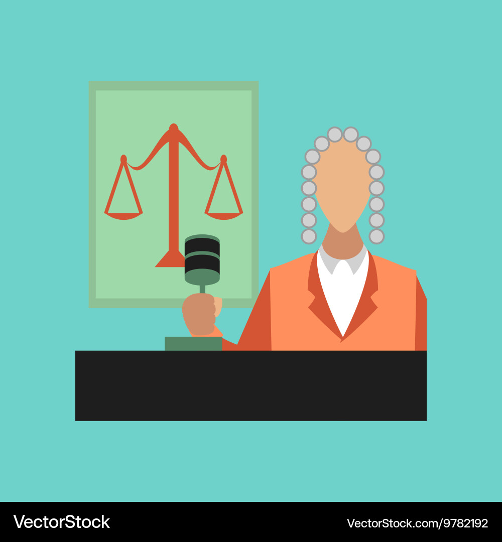 Flat icon on stylish background jurisdiction judge vector image