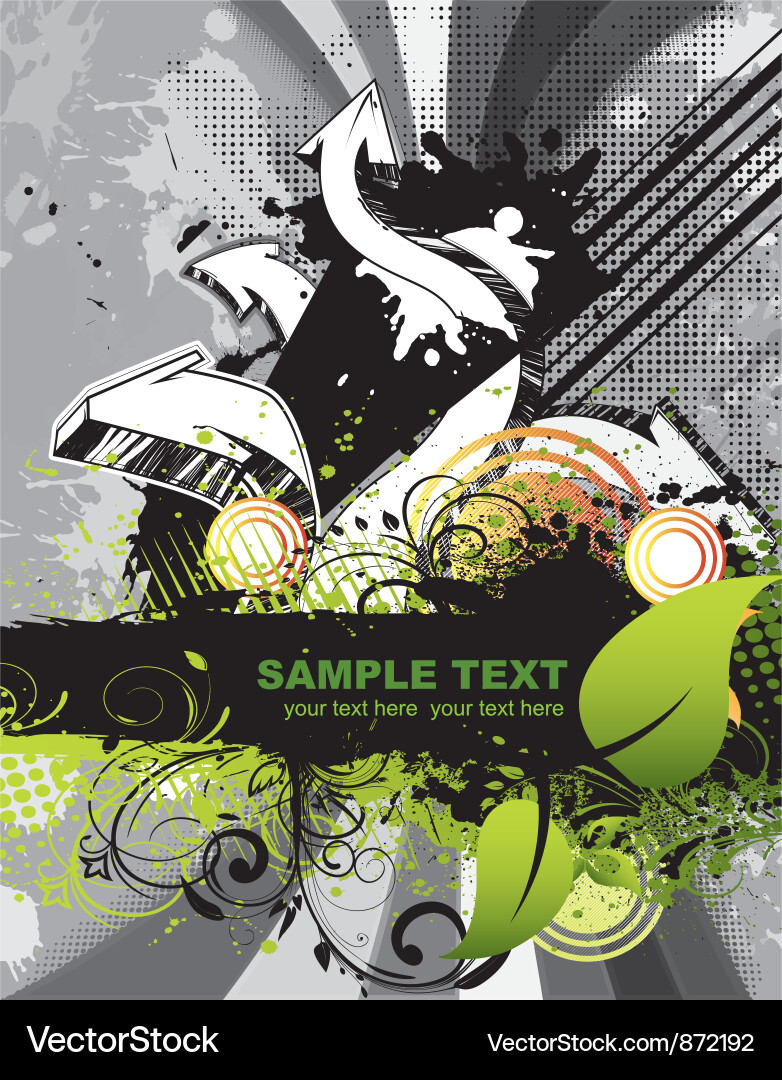 Floral Grunge Background Vector Image