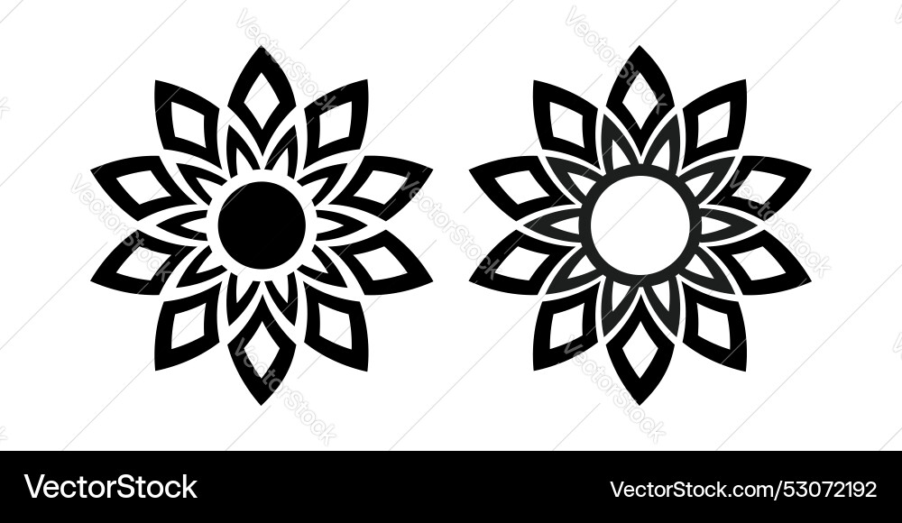 Flower icons set Royalty Free Vector Image - VectorStock