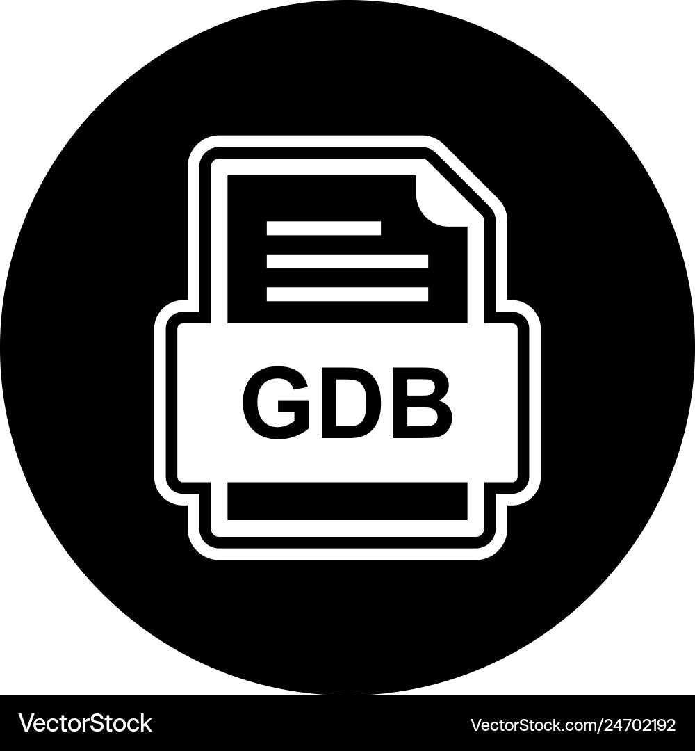 Gdb file document icon vector image