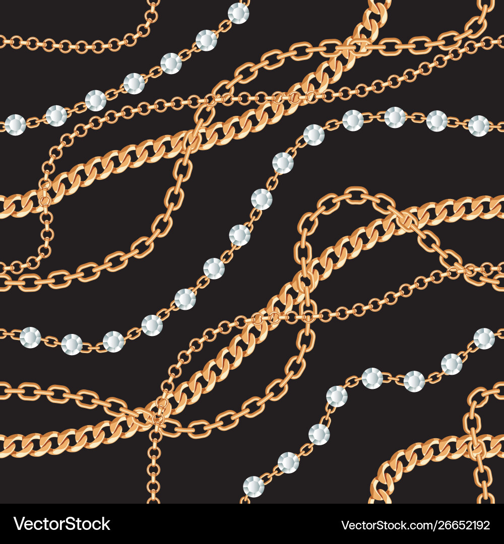 Gemstone & Chain Pattern vector image
