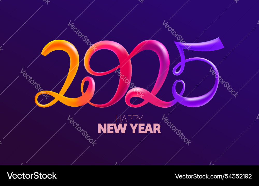 Happy new years and christmas 2025 calligraphic Happy new years and christmas 2025 calligraphic vector image