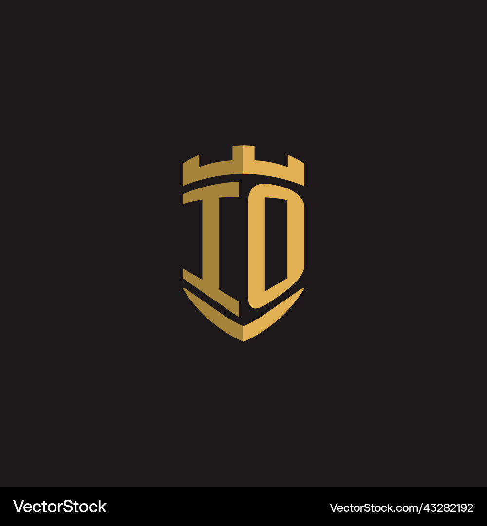 Initials io logo monogram with shield style design vector image