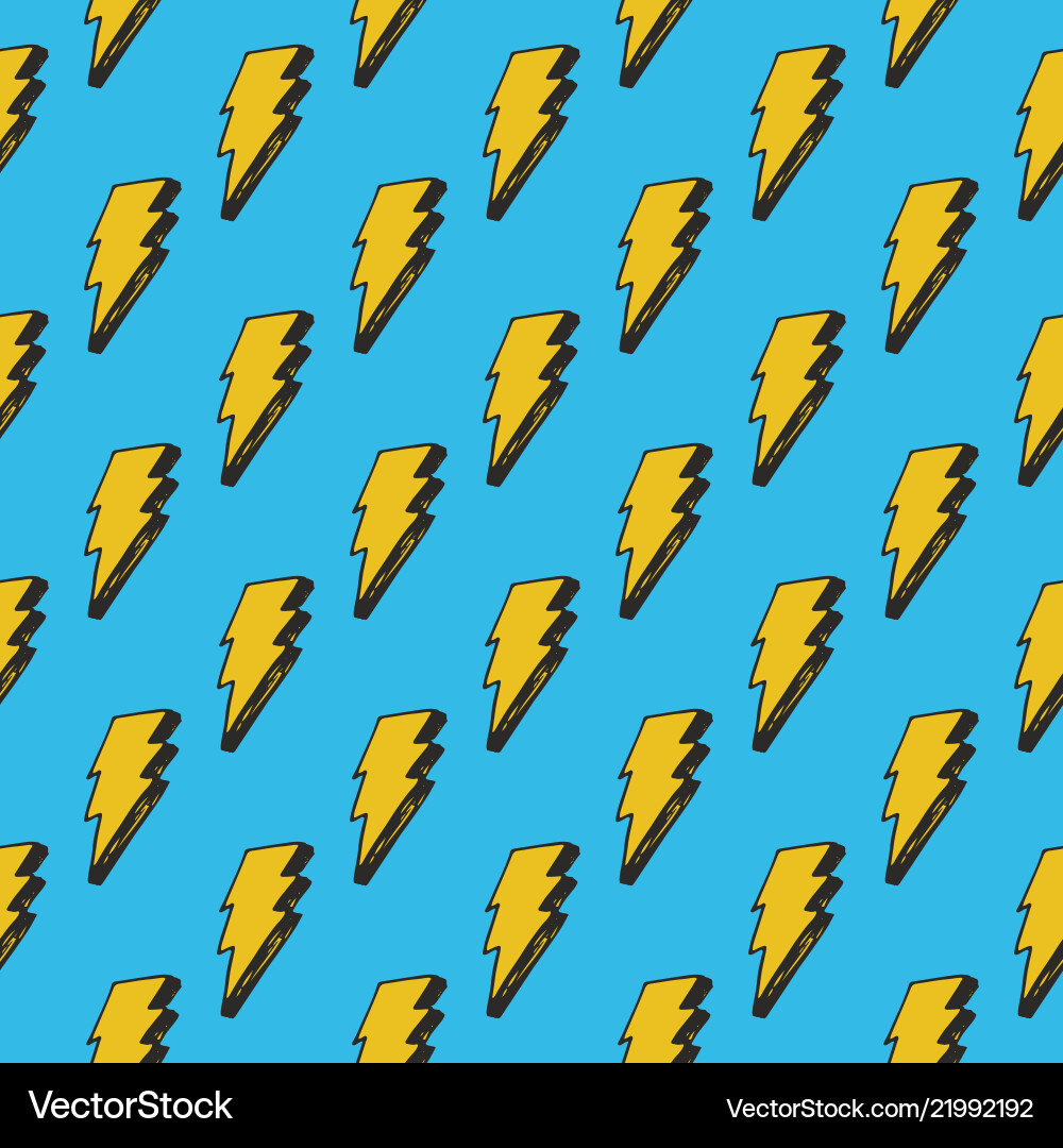 Lightning seamless pattern hand drawn sketched Lightning seamless pattern hand drawn sketched vector image