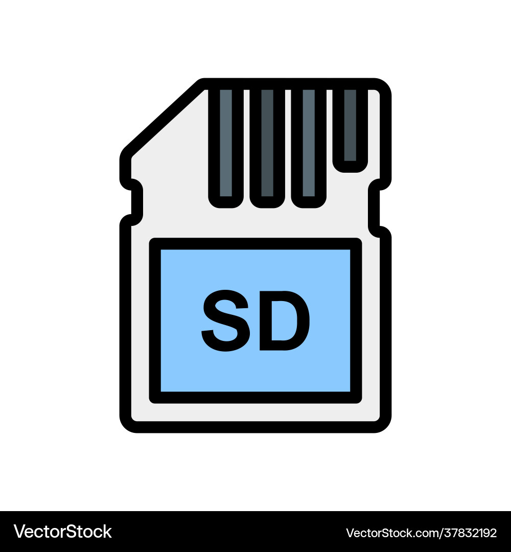 Memory icon in filled line style about multimedia Memory icon in filled line style about multimedia vector image