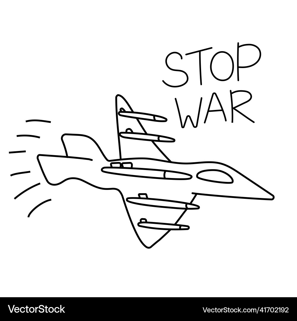 Military fighter with missiles Military fighter with missiles vector image
