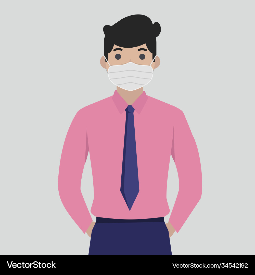 Männer in steriler medizinischer Maske Männer in steriler medizinischer Maske vektorbild