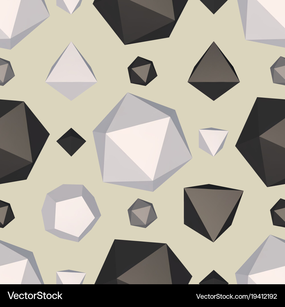 Polygon surface seamless pattern vector image