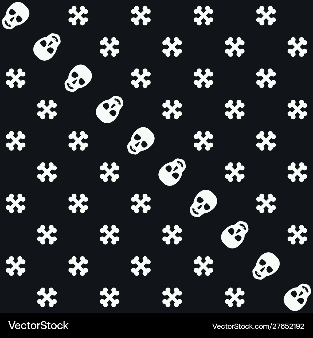Scary pattern seamless background with bones vector image