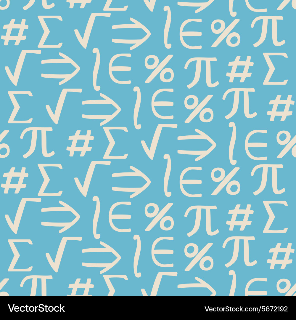 Seamless background with mathematical symbols Vector Image