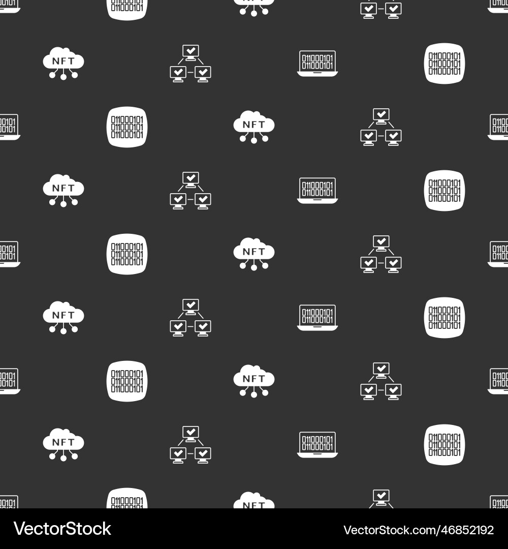 Set binary code nft cloud and blockchain Set binary code nft cloud and blockchain vector image