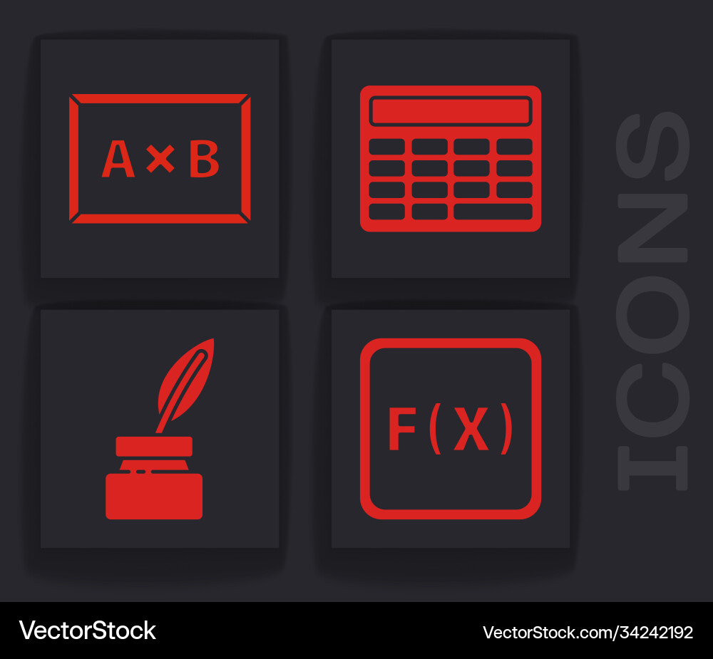 Set function mathematical symbol chalkboard Vector Image
