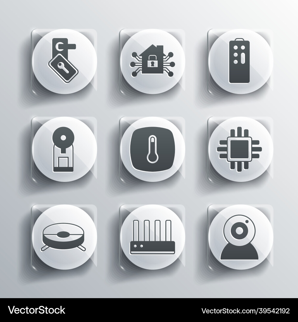Set router and wi-fi signal web camera processor Set router and wi-fi signal web camera processor vector image