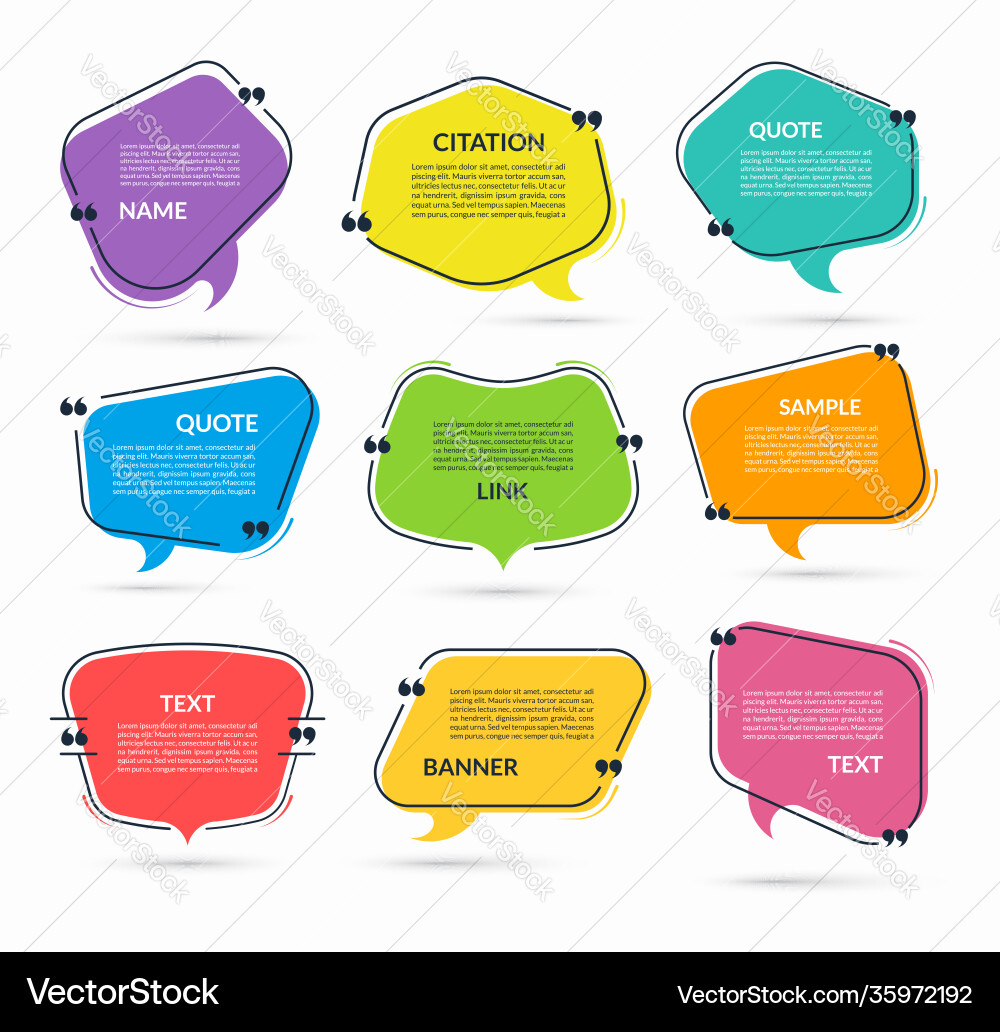 Set speech bubbles with quotation marks Set speech bubbles with quotation marks vector image