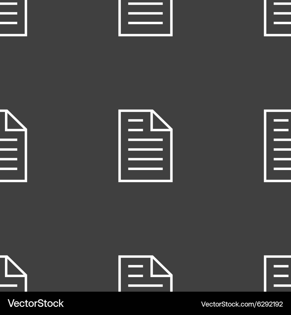 Text file sign icon document symbol seamless vector image