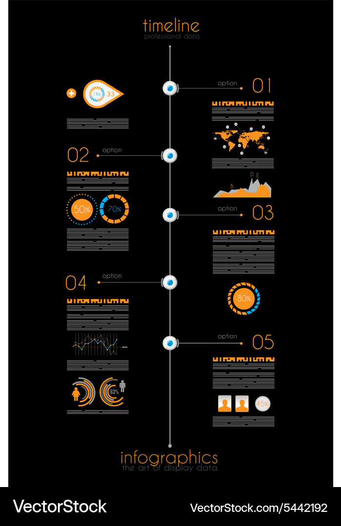 Timeline to display your data with infographic Vector Image
