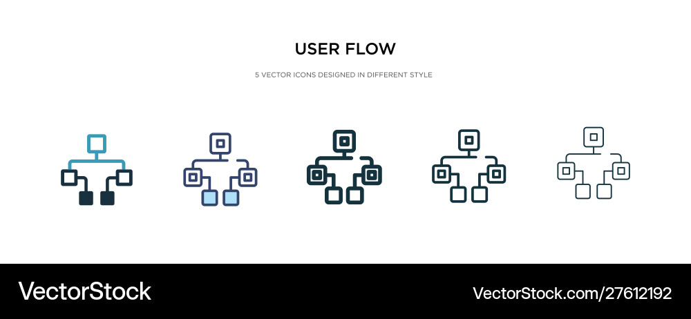 User Flow Icon Set - Multiple Styles vector image