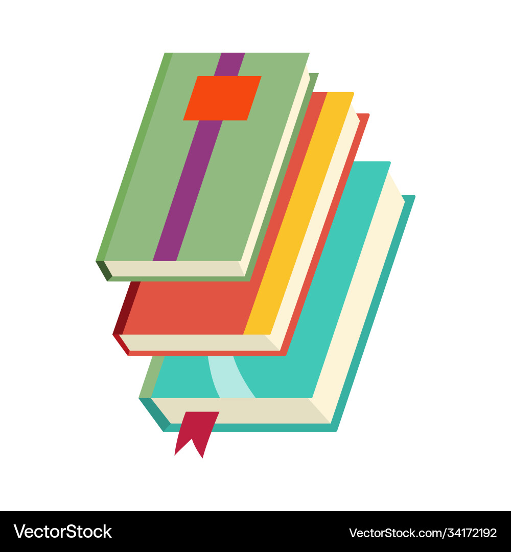 Various books stack notebooks set Various books stack notebooks set vector image
