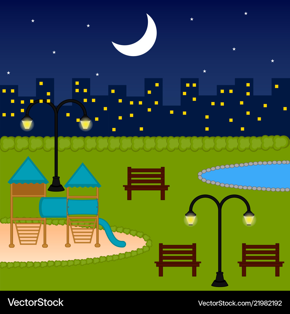 View of a playground with slide Vector Image