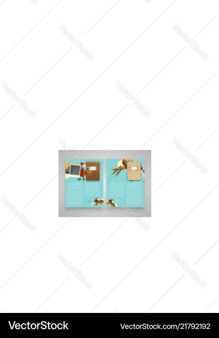 Vintage templates with computer and notebook Vintage templates with computer and notebook vector image