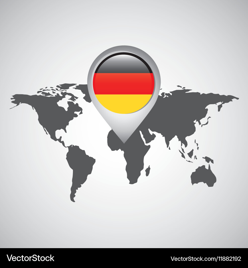 World map with pointer flag germany Vector Image
