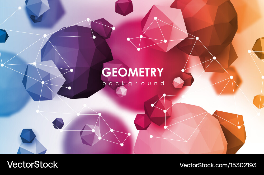 Abstract poligonal background 3d render vector image