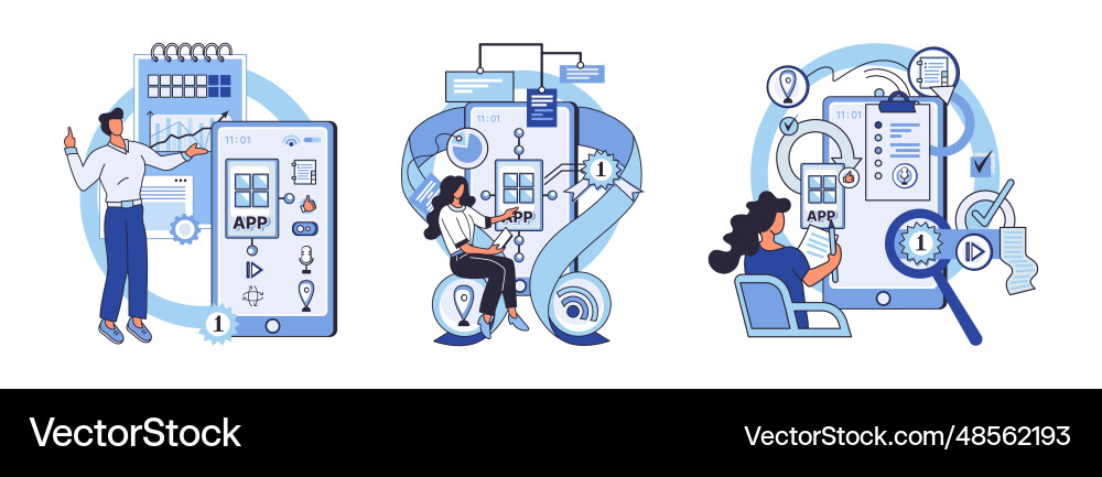 Application testing metaphor software Application testing metaphor software Vector Image