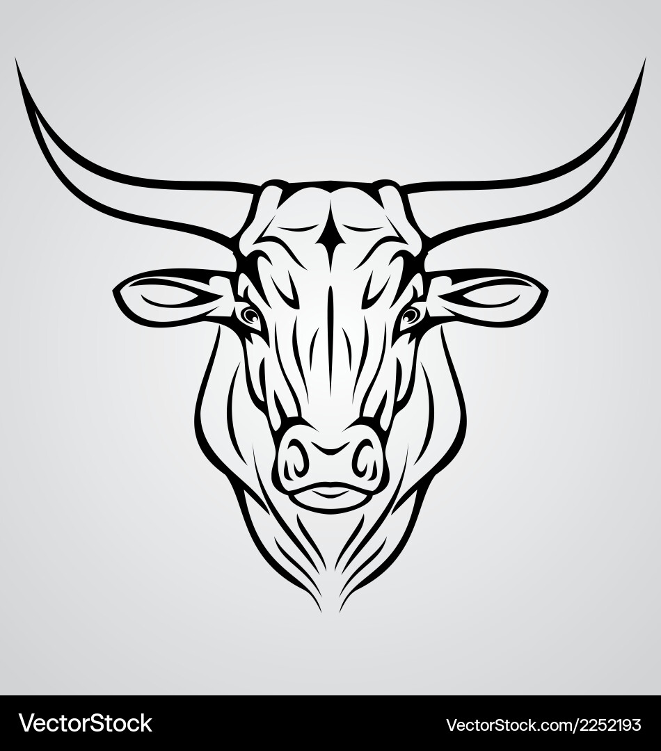 Bull Head Tattoo Design Vector Image