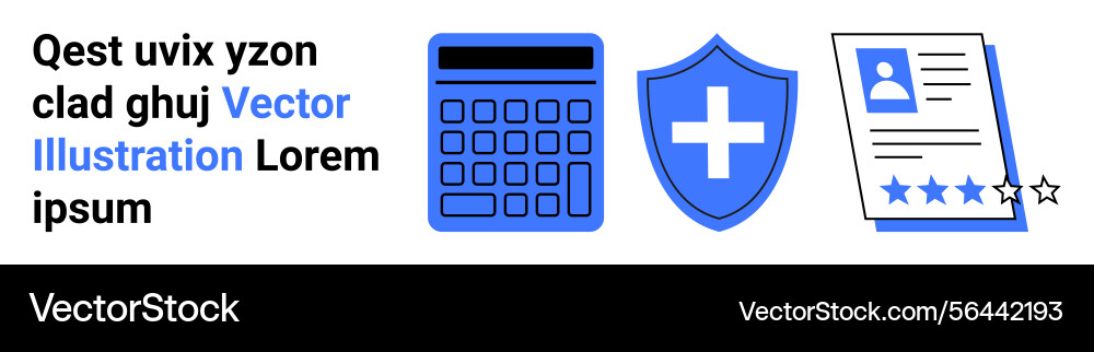 Calculator shield with cross and document Calculator shield with cross and document vector image