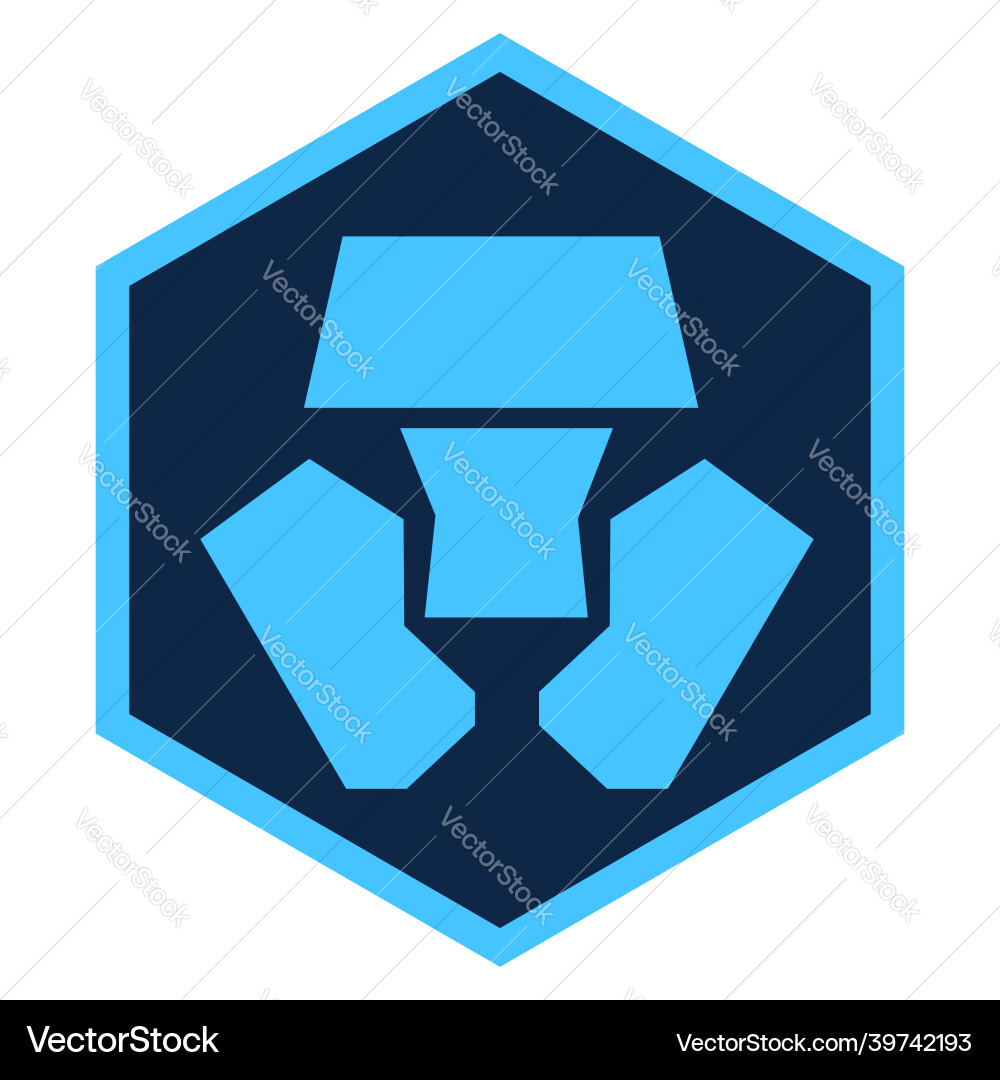 Cryptocom coin cro token symbol cryptocurrency – Royalty-Free Vector |  VectorStock