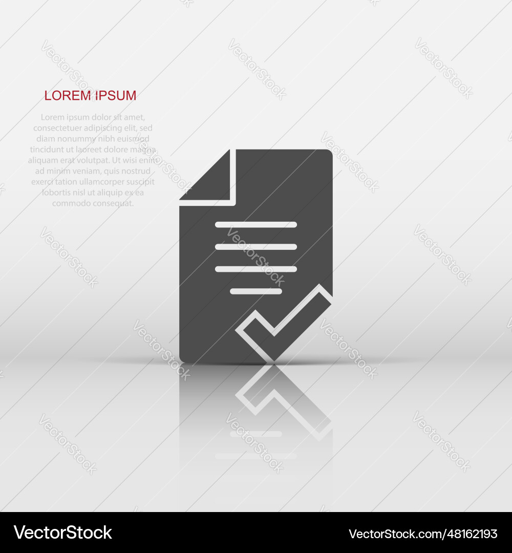 Document checklist icon in flat style report Document checklist icon in flat style report Vector Image