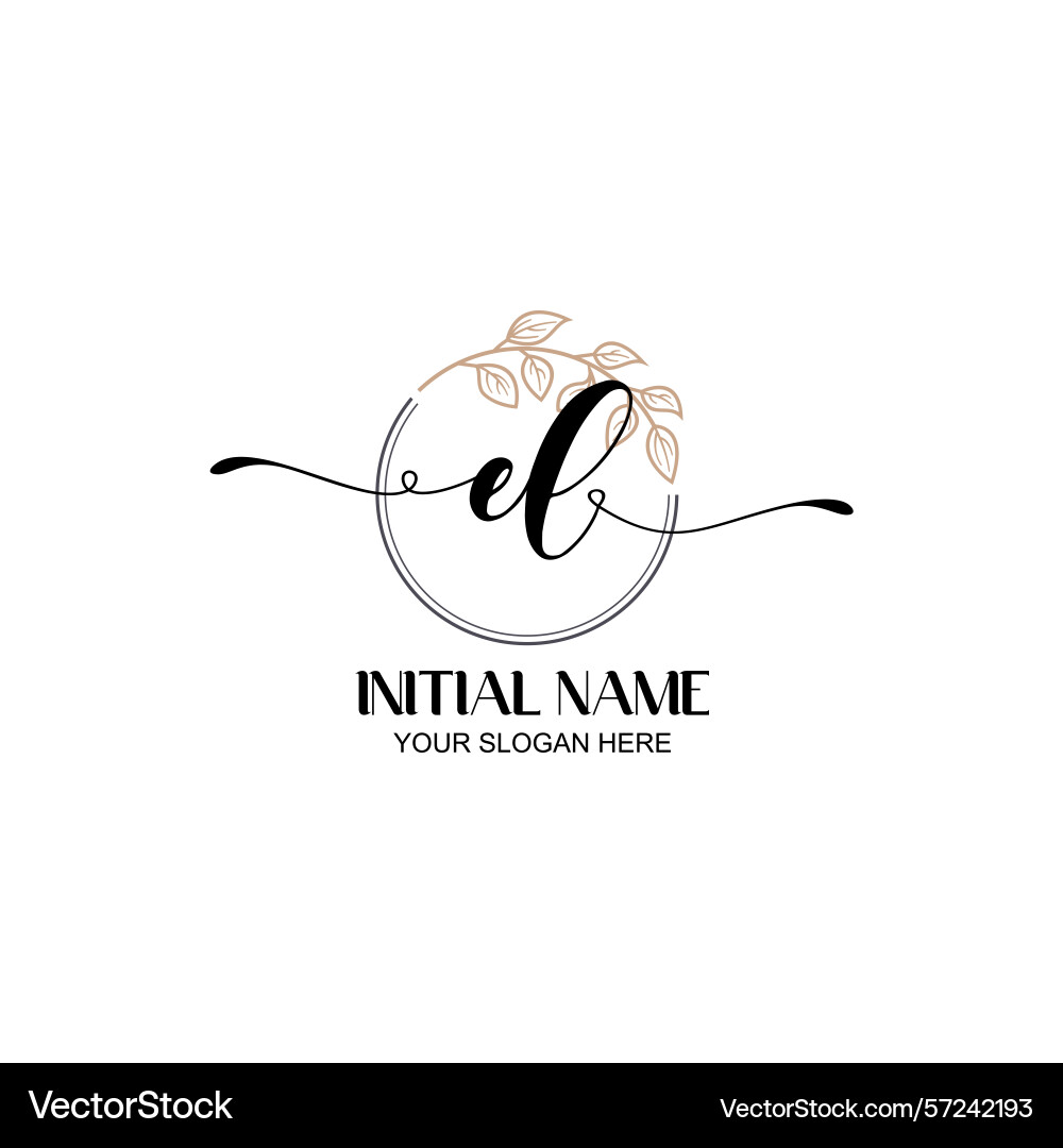 Elegant el initial logo design with botanical Elegant el initial logo design with botanical Vector Image