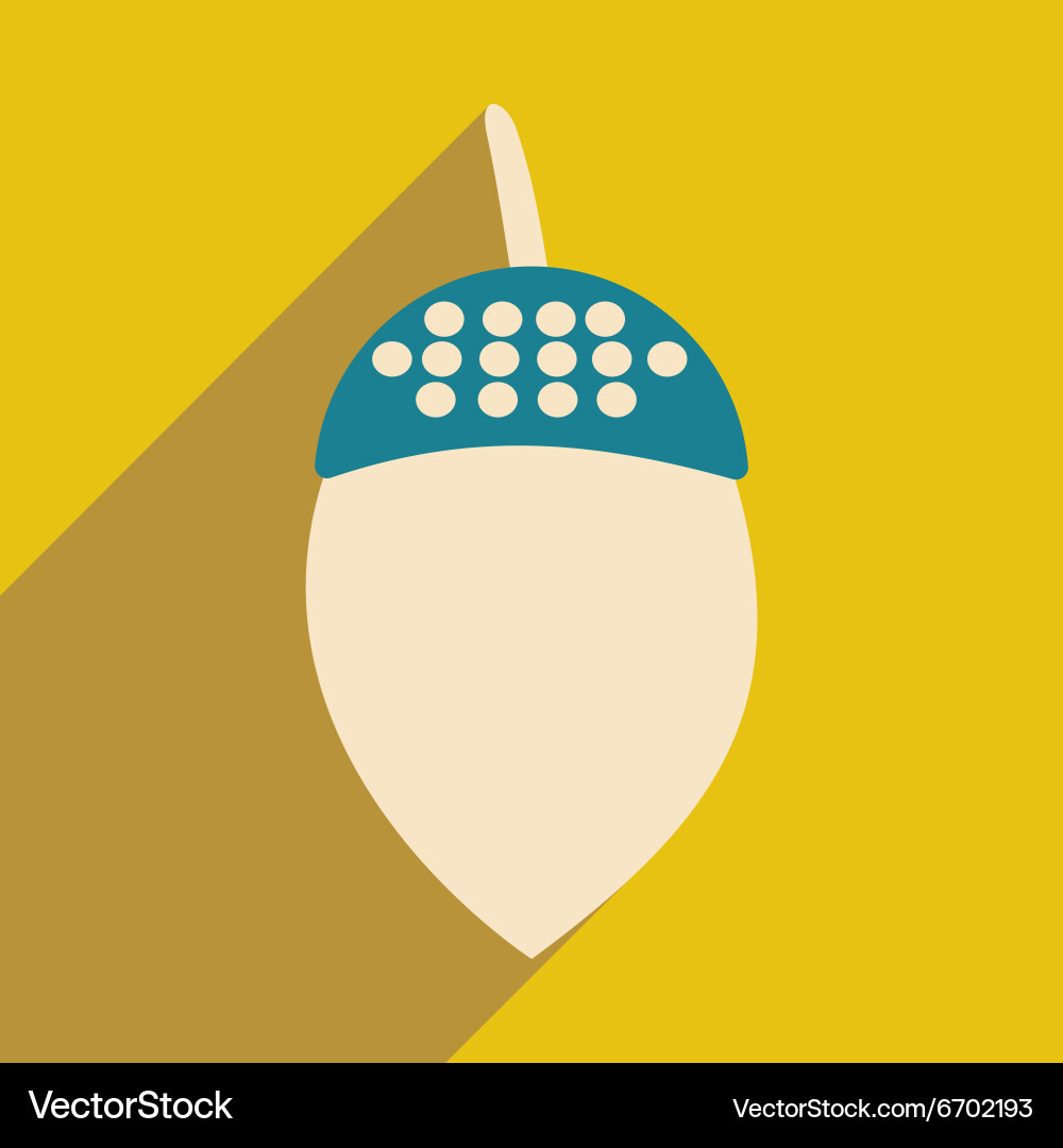 Flat with shadow icon and mobile application acorn vector image