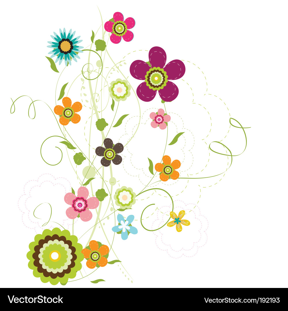 Floral Swirls & Curves Vector Image