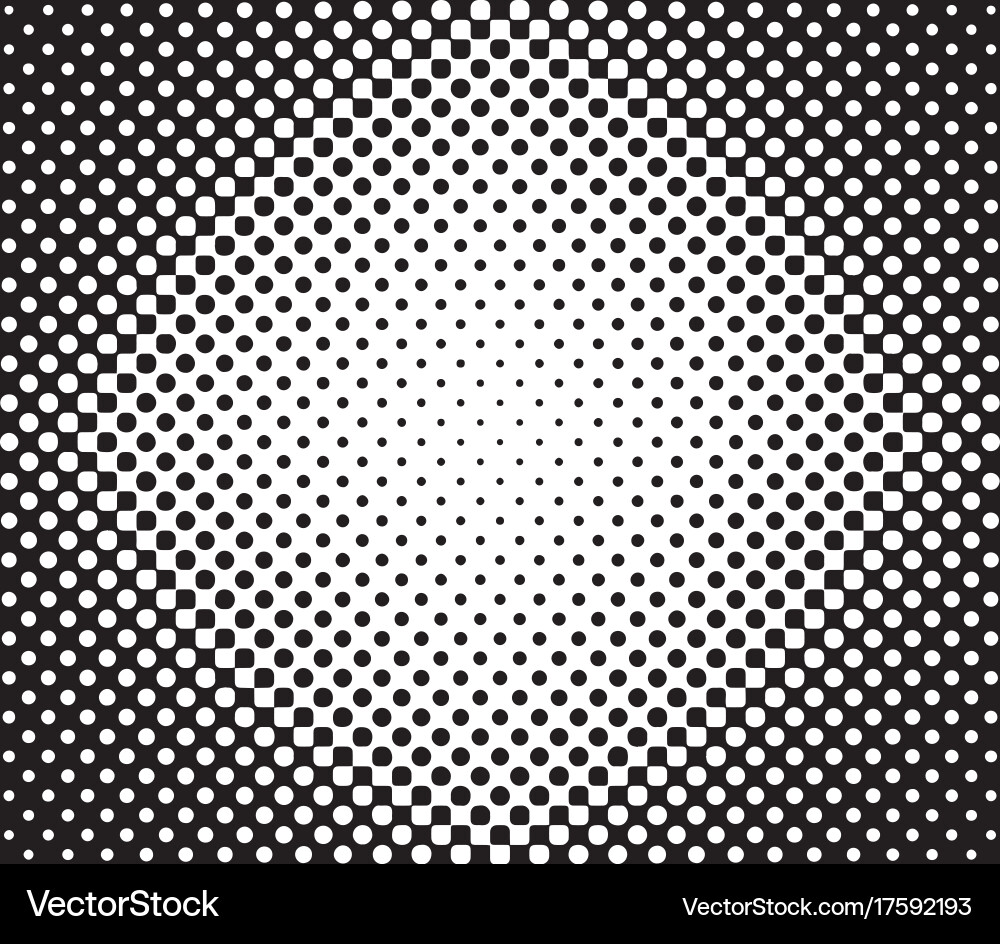 Halftone background radial gradient of dots Vector Image
