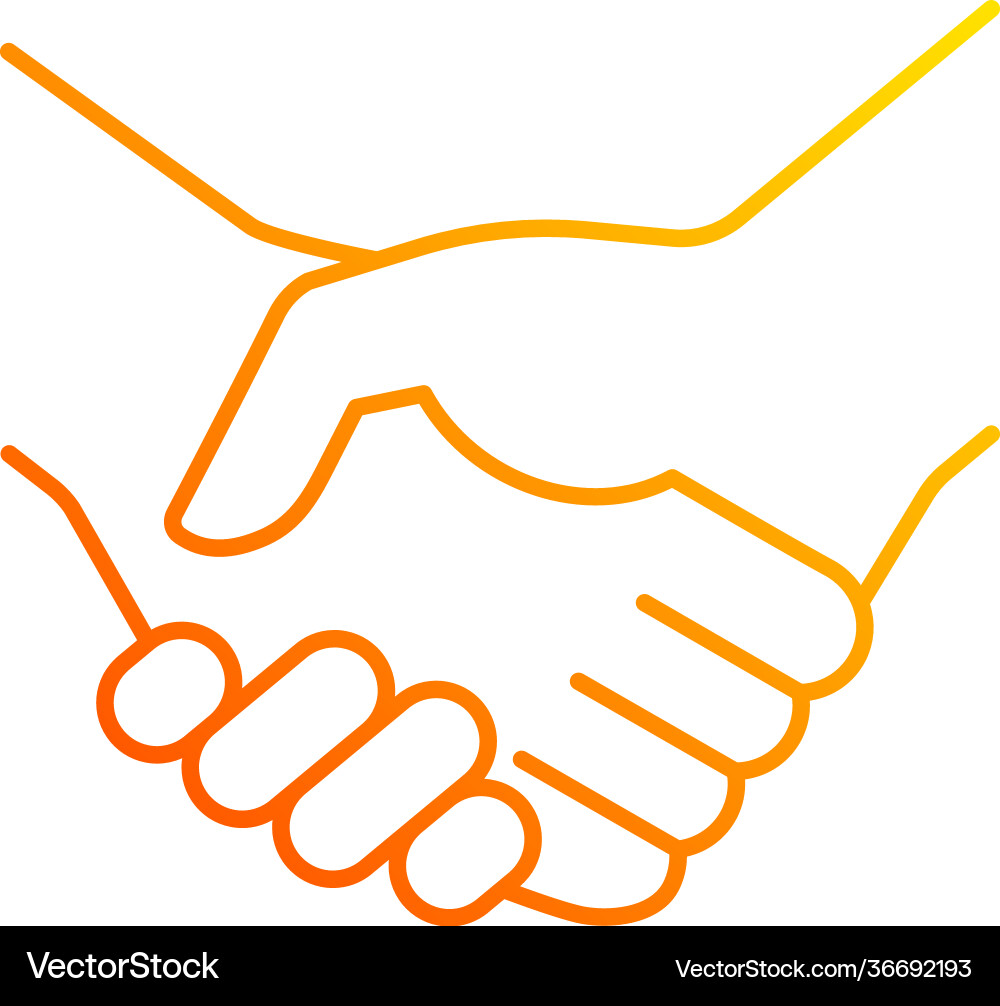 Handshake gradient linear icon Handshake gradient linear icon vector image