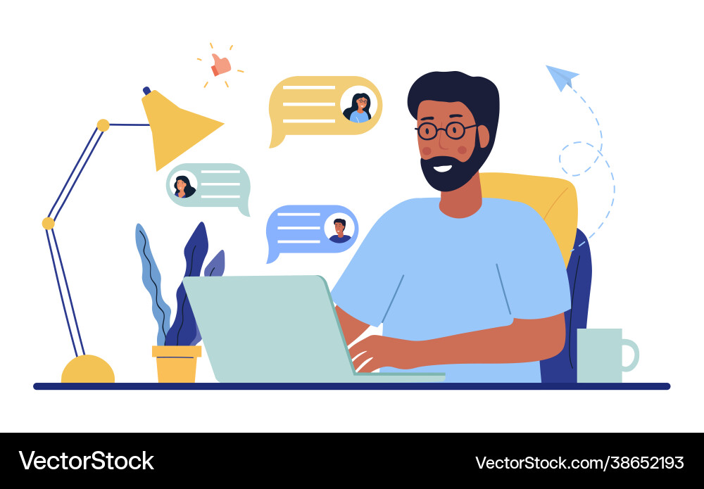 Kommunikation im Chat-Konzept Kommunikation im Chat-Konzept vektorbild