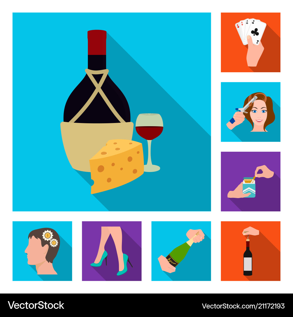 Manipulation by hands flat icons in set collection vector image
