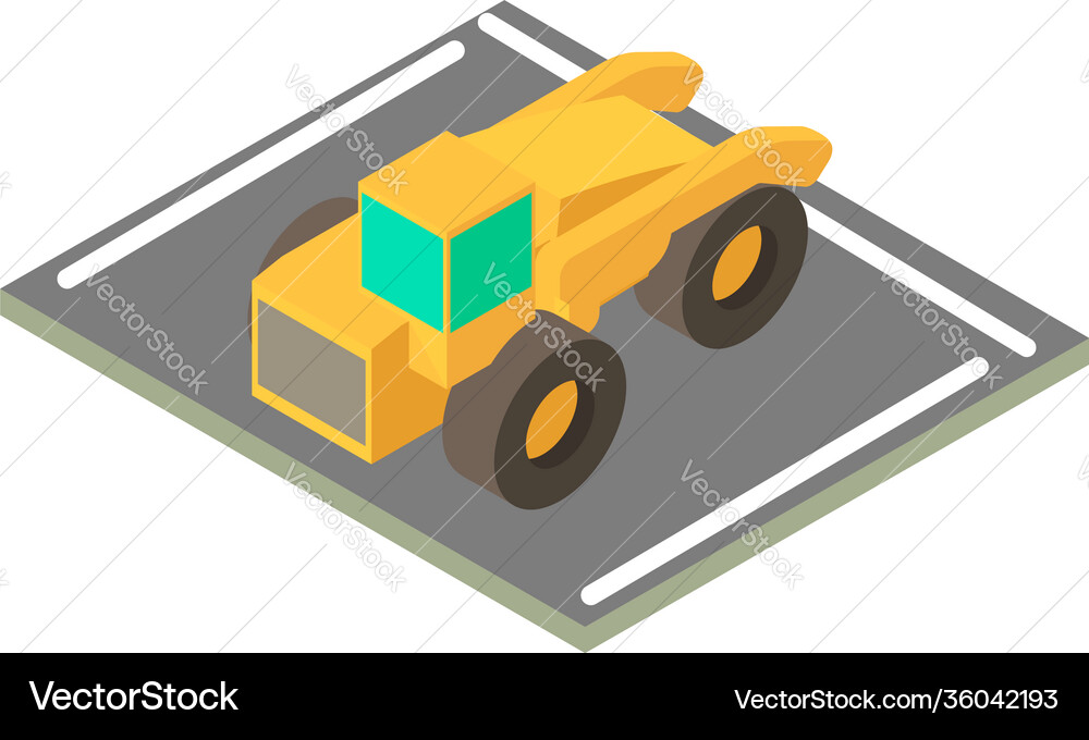 Motor grader icon isometric style Motor grader icon isometric style vector image