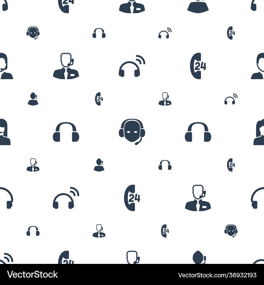 Operator icons pattern seamless white background vector image