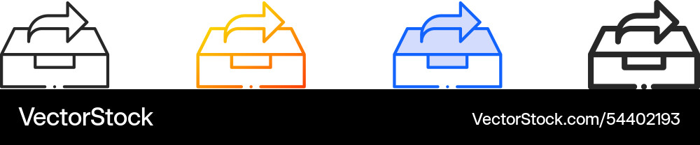 Outbox iconthin linear gradient blue stroke Outbox iconthin linear gradient blue stroke vector image