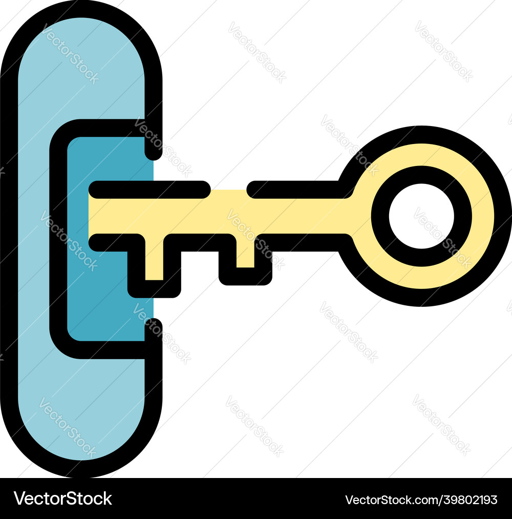 Password key icon color outline Password key icon color outline vector image