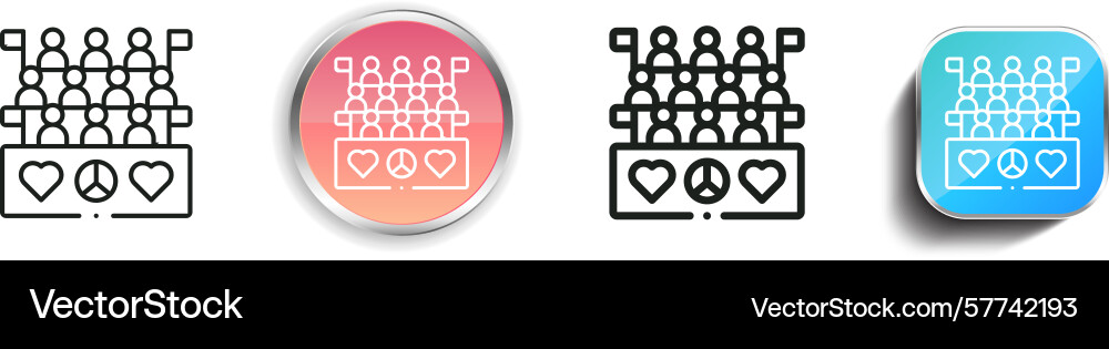 Protest icon thin linear regular and button style vector image