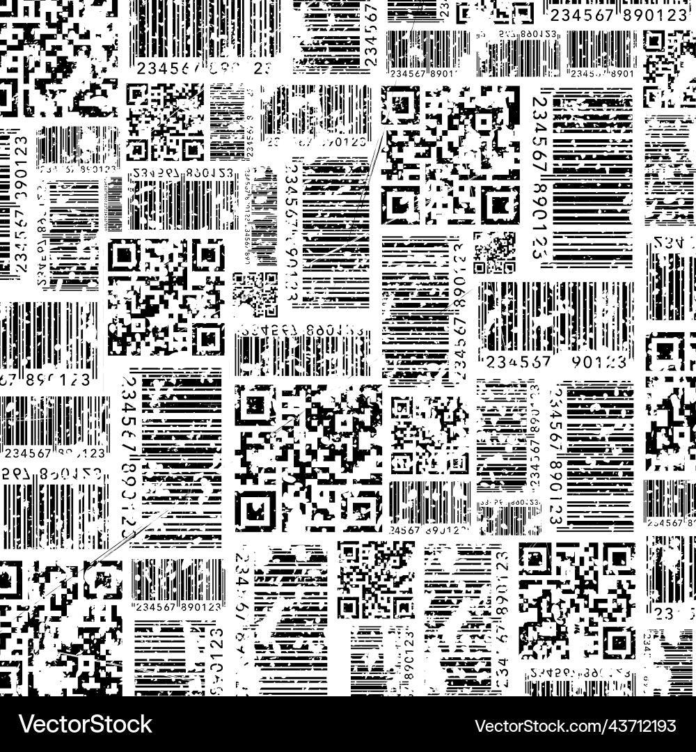 QR Code Grunge Pattern vector image