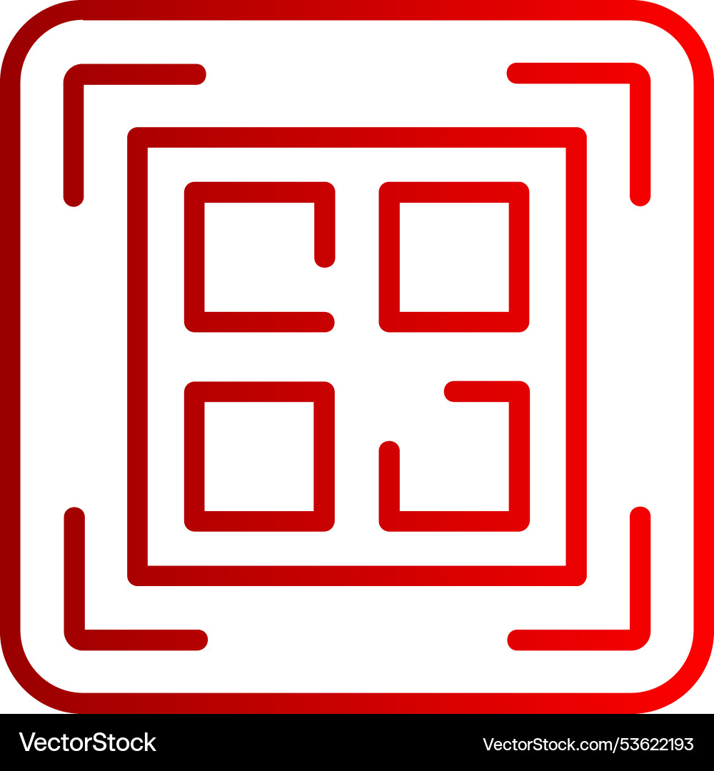 Qr code line gradient icon vector image