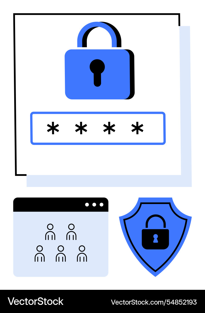 Secure password and data protection concept Secure password and data protection concept vector image