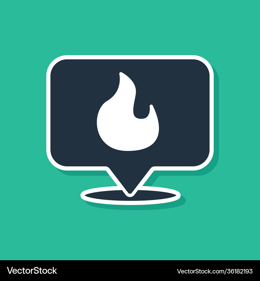 Set map pointer with fire flame icon isolated Set map pointer with fire flame icon isolated vector image